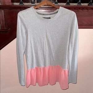 Victoria Secrets Gray and Pink Women's Size Medium Tutu Ballet Core Casual Shirt